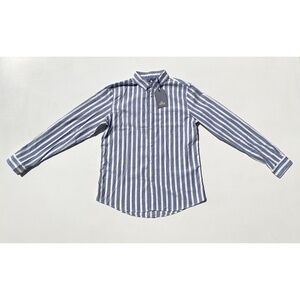 LEVI'S Made & Crafted® STANDARD SHIRT- Blue White Striped Long Sleeve Shirt s3